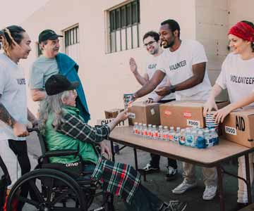 Group of people getting involved for Volunteer Day