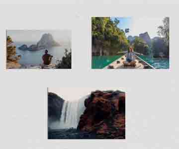 Metal Travel Photos Collage on Wall