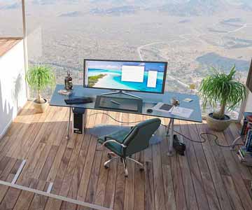 Luxury Home Office Near Sunny Window