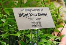 Veteran's Day Featuring Stainless Steel Garden Sign In Potted Plant