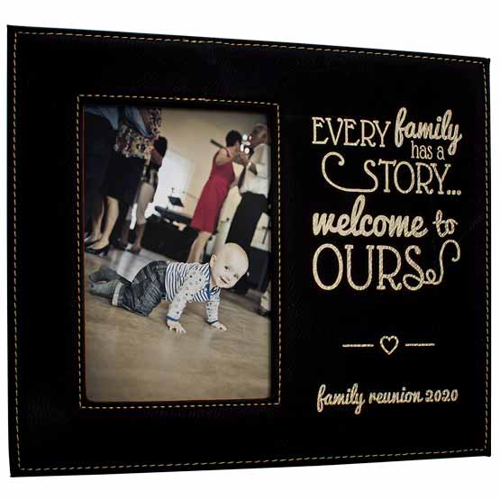 Picture Frame - Faux Leather Message Frame | PlaqueMaker.com