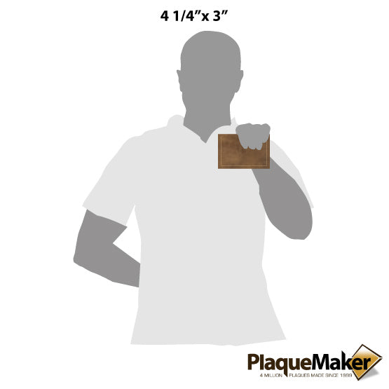 Size Guide With Blank Figure Holding Custom Rustic Faux Leather Keychain Wallet ID Holder Against A White Background