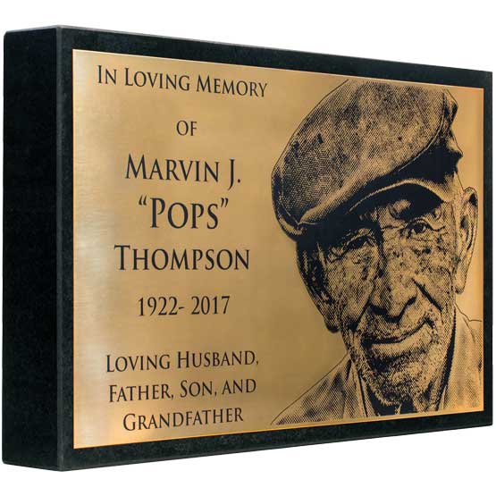 Custom Bronze Headstone, Bronze Memorial Plaque, Bronze Grave Marker. Engraved with your message and art or picture.