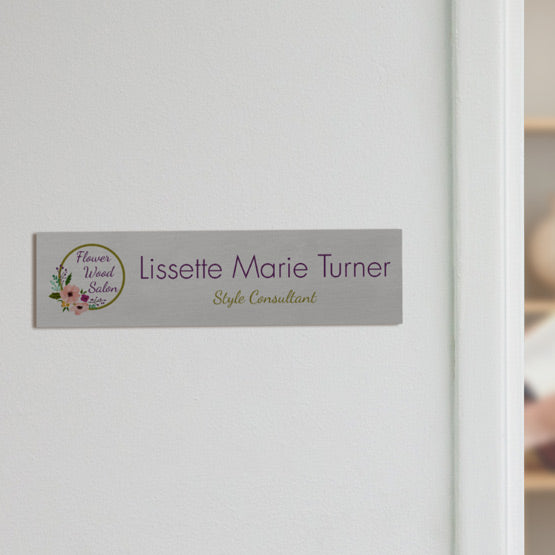 Custom Name Plate - Full Color Aluminum Office Name Plate