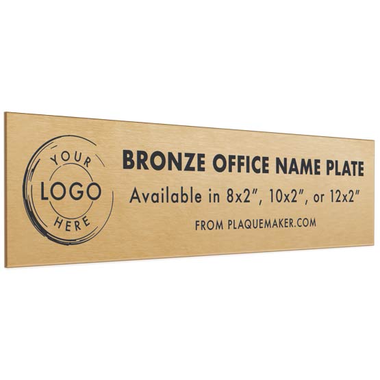 Custom Name Plate - Bronze Office Name Plate, Engraved Name Plate. Engraved with your name, title, and logo.