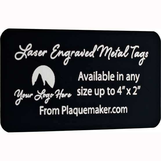 Custom Name Tags - Engraved Black Aluminum Name Tags With Your Text, Title, And Logo.