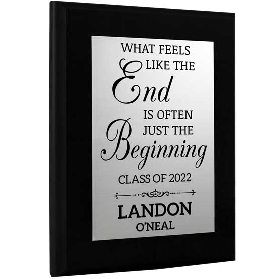 The End Is Just The Beginning Custom Graduation Plaque With Your Name And Year.