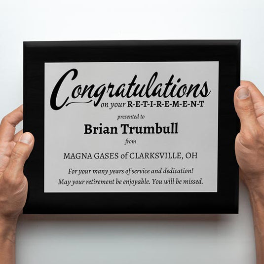 Custom Retirement Plaques for Coworkers | PlaqueMaker.com