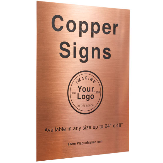 Copper Background Sign Custom Copper Signs, Engraved Metal Custom Sign | PlaqueMaker.com